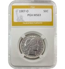 1907-O Barber Half Dollar PGA MS63