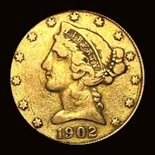 1902-S Gold $5 Liberty Half Eagle LIGHTLY CIRCULATED
