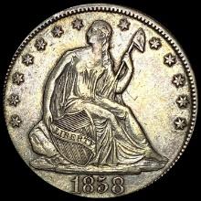 1858 Seated Liberty Half Dollar NEARLY UNCIRCULATED