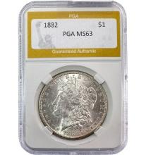 1882 Morgan Silver Dollar PGA MS63