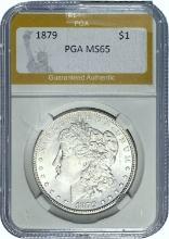 1879 Morgan Dollar PGA MS65 SILVER
