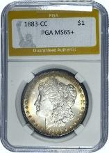 1883-CC Morgan Dollar PGA MS65+