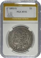 1892-S Morgan Dollar PGA XF45