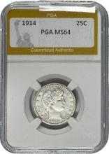 1914 Barber Quarter PGA MS64