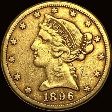1896-S Gold $5 Half Eagle LIGHTLY CIRCULATED
