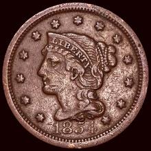 1854 Braided Hair Large Cent CLOSELY UNCIRCULATED
