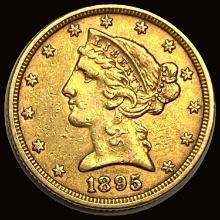 1895 Liberty Head Half Eagle $5 Gold LIGHTLY CIRCULATED