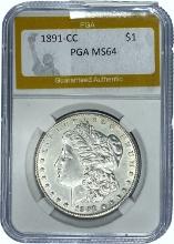 1891-CC Morgan Dollar PGA MS64 SILVER