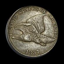 1857 Copper-Nickel Flying Eagle Cent NEARLY UNCIRCULATED