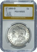 1890-O Morgan Silver Dollar PGA MS65