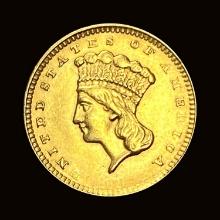 1856 Gold $1 Indian Head Type 2 NICELY CIRCULATED
