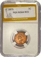 1875 Indian Head Cent PGA MS64 RED