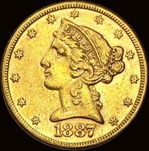 1887-S Liberty Head Half Eagle $5 Gold LIGHTLY CIRCULATED