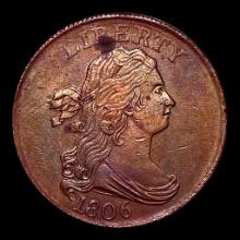 1806 Copper Draped Bust Half Cent CHOICE AU