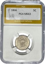 1866 Shield Nickel PGA MS63