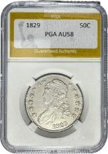 1829 Capped Bust Half Dollar PGA AU58