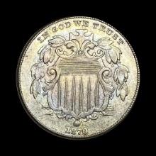 1870 Shield Nickel CHOICE AU