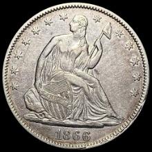 1866 Silver Half Dollar (Seated Liberty) CLOSELY UNCIRCULATED