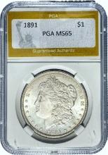 1891 Morgan Silver Dollar PGA MS65