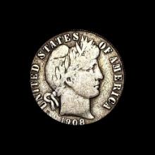 1908-O Silver Barber Dime NICELY CIRCULATED