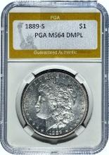 1889-S Morgan Silver Dollar PGA MS64 DMPL