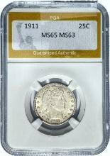 1911 Barber Quarter PGA MS65 MS63