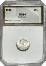 1916 Mercury Dime PCI MS65 Full Bands