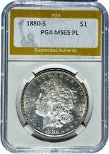 1880-S Morgan Silver Dollar PGA MS65 PL