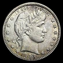 1908-D Barber Silver Quarter CLOSELY UNCIRCULATED
