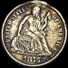 1875-CC Silver Seated Liberty Dime LIGHTLY CIRCULATED