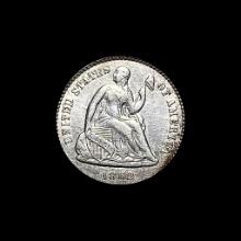 1862 Silver Seated Liberty Half Dime NEARLY UNCIRCULATED