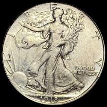 1918 Walking Liberty Half Dollar LIGHTLY CIRCULATED