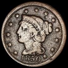1850 Braided Hair Large Cent LIGHTLY CIRCULATED