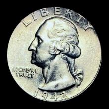 1942-S Silver Washington Quarter GEM BU