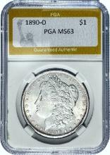 1890-O Morgan Silver Dollar PGA MS63
