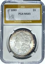 1890 $1 Morgan Dollar PGA MS65