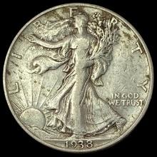 1938-D Silver Walking Liberty Half Dollar LIGHTLY CIRCULATED