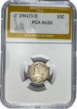 1942/1-D Mercury Dime PGA AU50