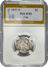 1937-D Buffalo Nickel 3 Leg PGA XF45