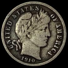 1910-S Silver Barber Dime LIGHTLY CIRCULATED