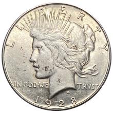 1928-S Silver Peace Dollar AU