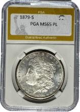 1879-S Morgan Silver Dollar PGA MS65 PL