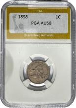 1858 Flying Eagle Cent PGA AU58