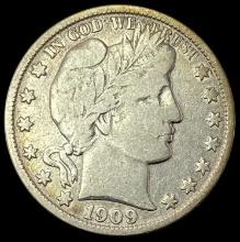 1909-O Silver Barber Half Dollar LIGHTLY CIRCULATED