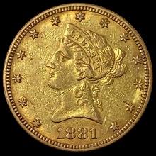 1881 Liberty Head $10 Gold Eagle CLOSELY UNCIRCULATED