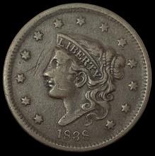 1838 Large Cent Coronet Head LIGHTLY CIRCULATED