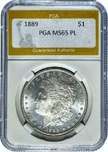 1889 Morgan Dollar PGA MS65 PL