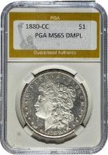 1880-CC Morgan Silver Dollar PGA MS65 DMPL