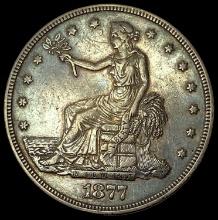 1877 Silver Trade Dollar NEARLY UNCIRCULATED