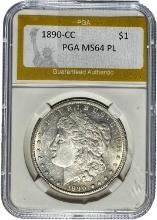 1890-CC Morgan Silver Dollar PGA MS64 PL